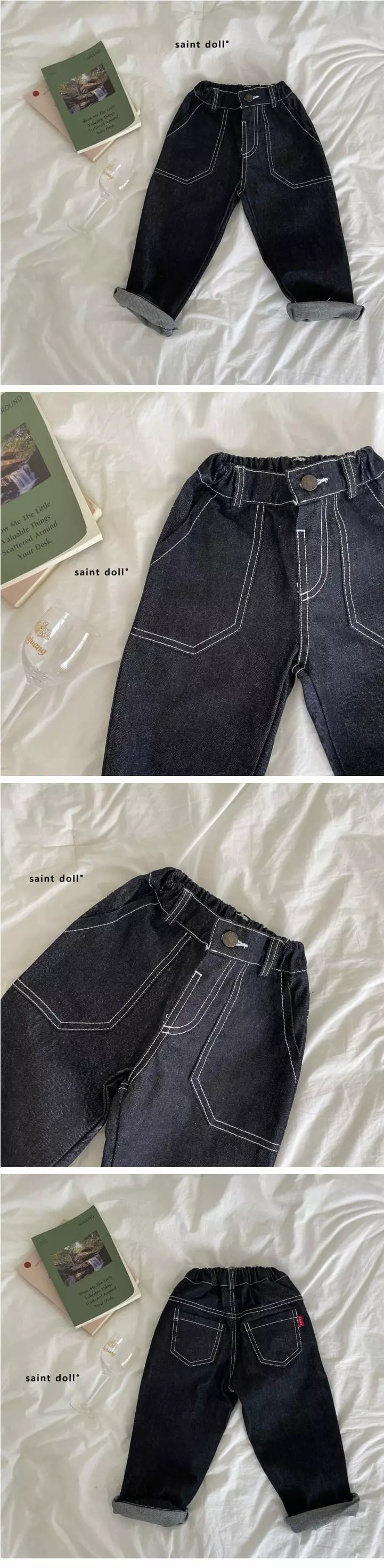 Saint Doll - Korean Children Fashion - #designkidswear - Indigo Slit Pants - 2