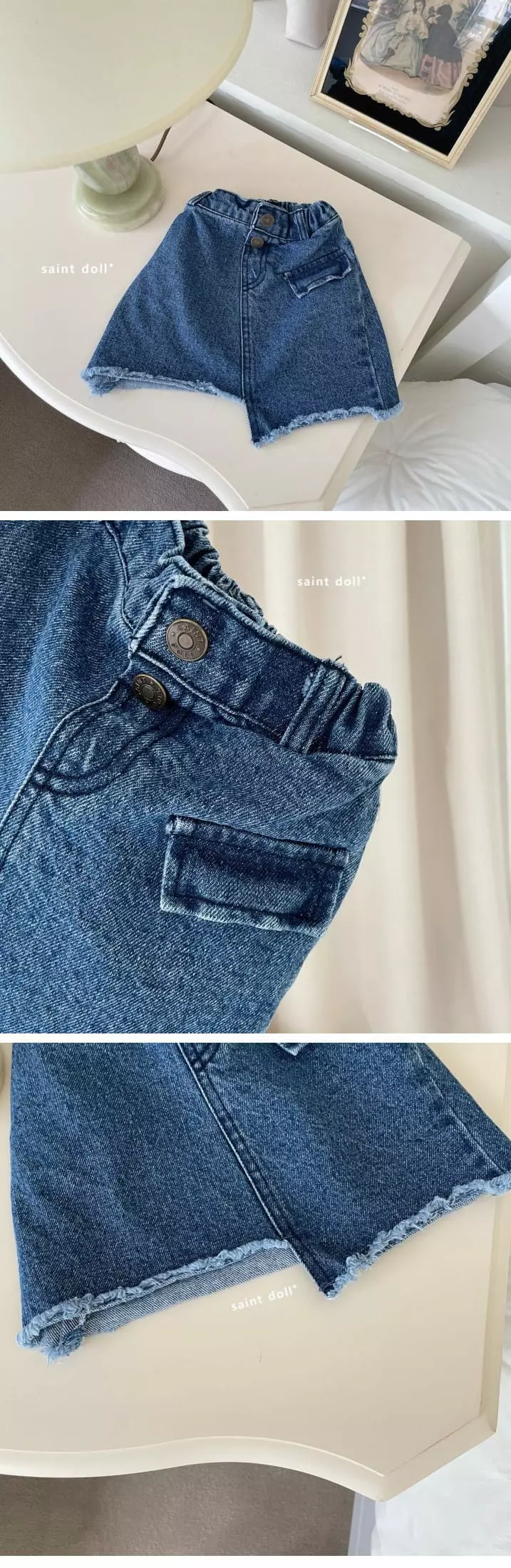 Saint Doll - Korean Children Fashion - #designkidswear - Unbal Denim Skirt - 2