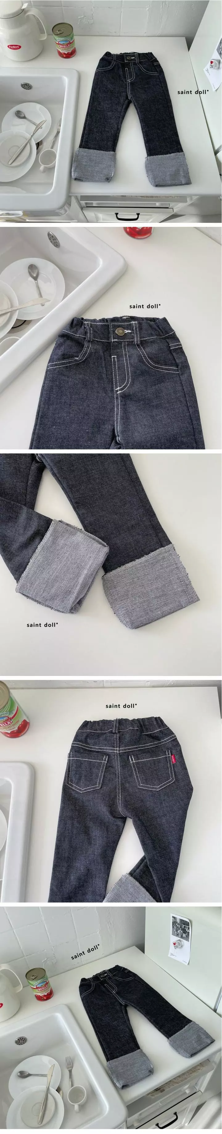 Saint Doll - Korean Children Fashion - #fashionkids - Roll-up Jeans - 2