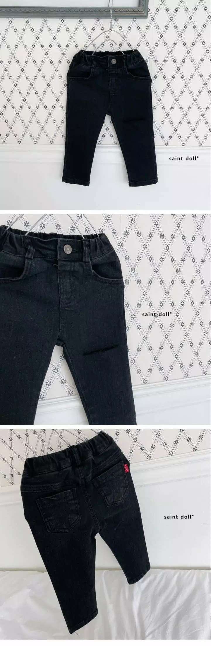 Saint Doll - Korean Children Fashion - #kidsstore - Black Vintage Pants - 2