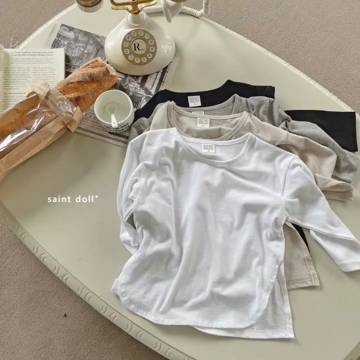 Saint Doll - Korean Children Fashion - #kidsstore - U Neck Slit Tee with Mom