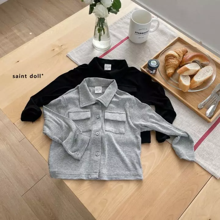 Saint Doll - Korean Children Fashion - #kidzfashiontrend - Charr Big Pocket Shirt with Mom