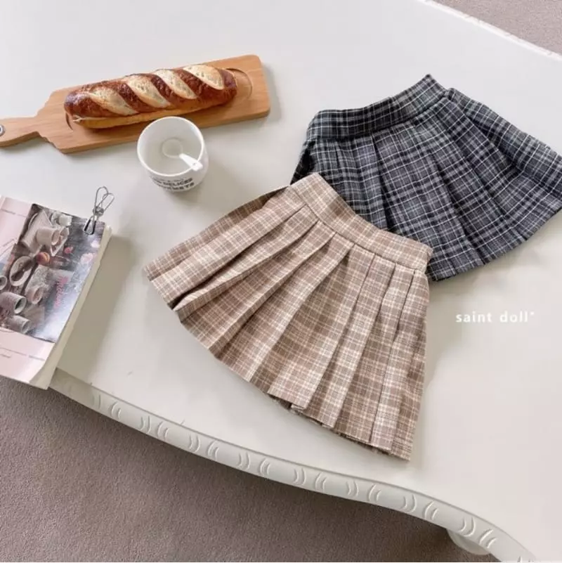 Saint Doll - Korean Children Fashion - #littlefashionista - Paul Check Skirt