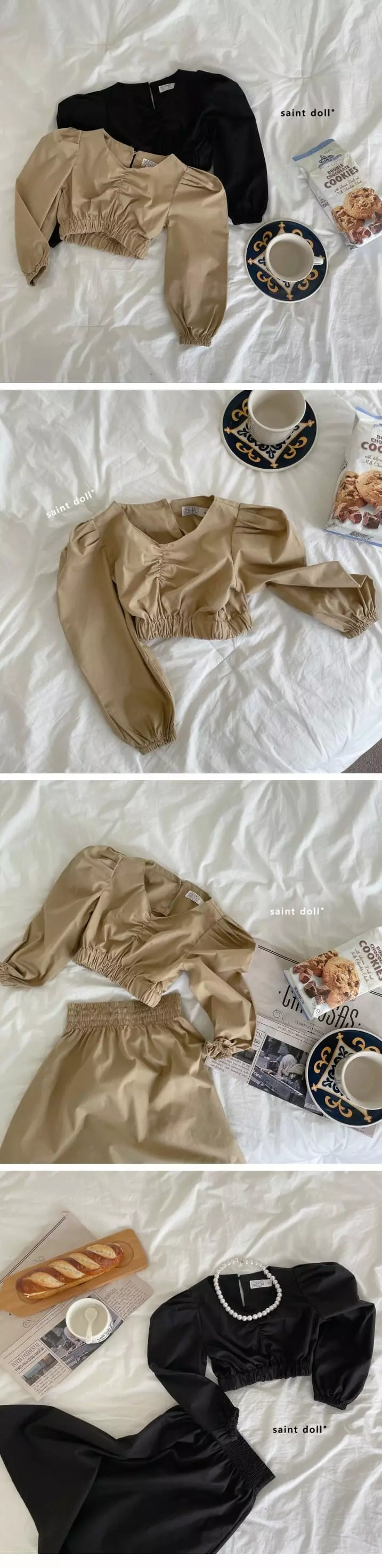 Saint Doll - Korean Children Fashion - #magicofchildhood - 5 Side Shirring Crop Blouse with Mom - 2