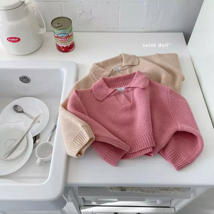 Saint Doll - Korean Children Fashion - #minifashionista - Collar Knit Tee