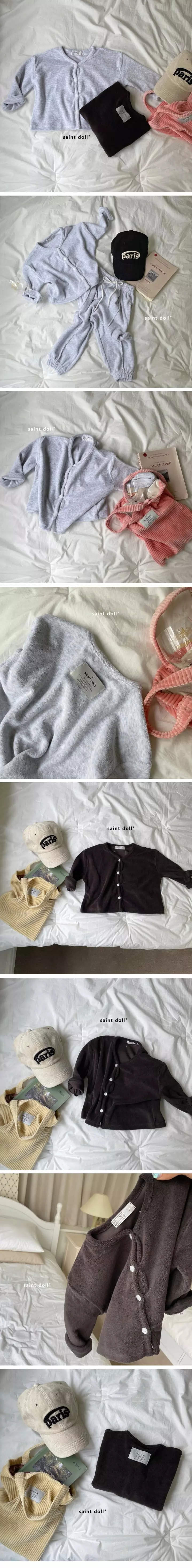 Saint Doll - Korean Children Fashion - #toddlerclothing - Terry Round Cardigan with Mom - 2