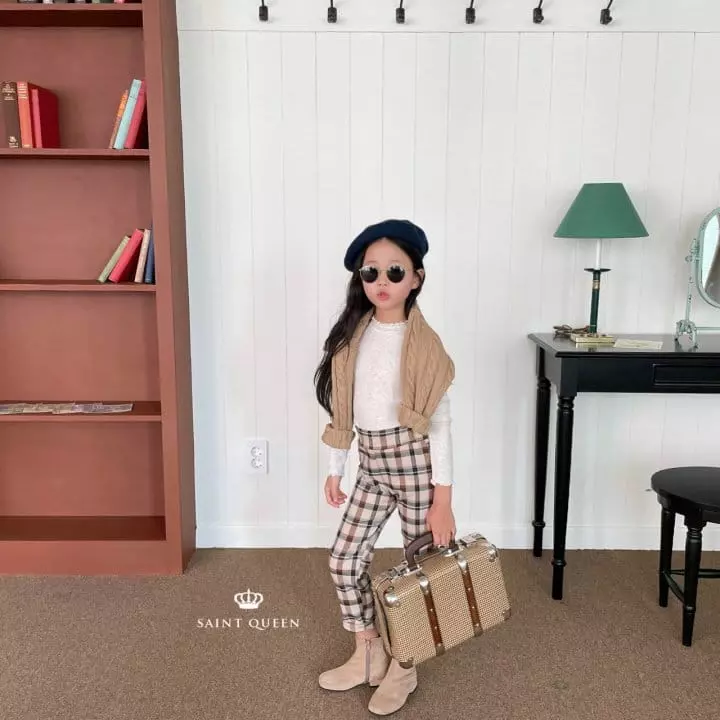 Saint Queen - Korean Children Fashion - #Kfashion4kids - Check Skinny Pamts - 7