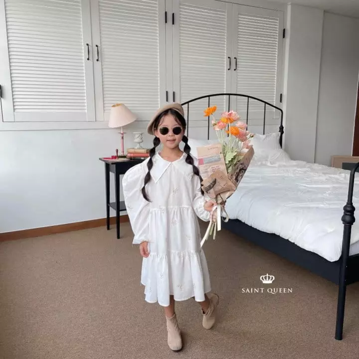 Saint Queen - Korean Children Fashion - #discoveringself - Ribbon Embroidery One-piece - 8