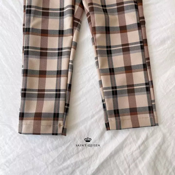 Saint Queen - Korean Children Fashion - #fashionkids - Check Skinny Pamts - 3