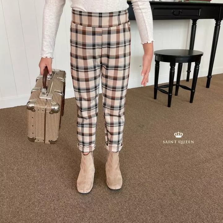 Saint Queen - Korean Children Fashion - #fashionkids - Check Skinny Pamts - 4