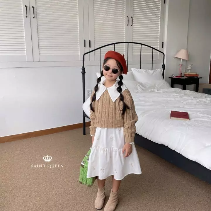 Saint Queen - Korean Children Fashion - #kidsstore - Ribbon Embroidery One-piece - 11