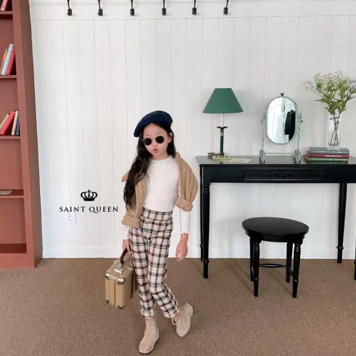 Saint Queen - Korean Children Fashion - #kidsstore - Check Skinny Pamts - 5