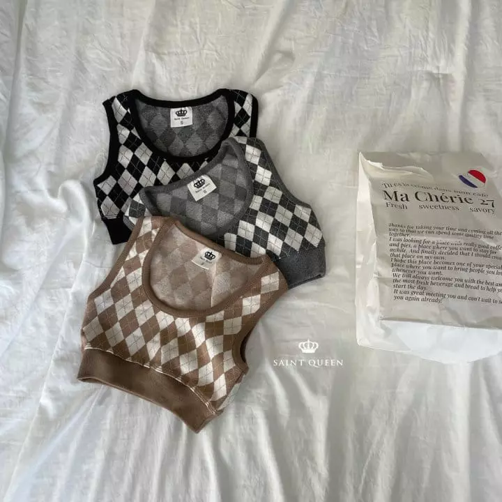 Saint Queen - Korean Children Fashion - #kidsstore - Argyle Vest
