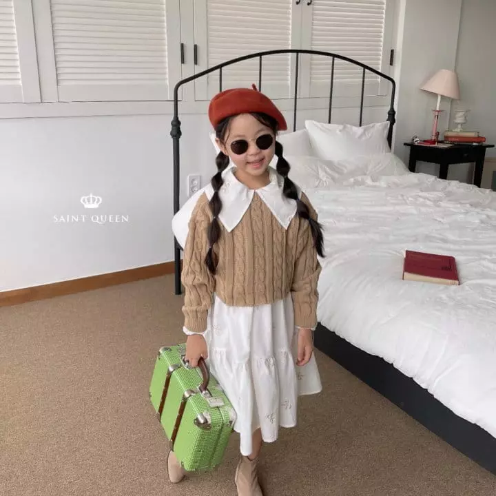 Saint Queen - Korean Children Fashion - #kidzfashiontrend - Ribbon Embroidery One-piece - 12