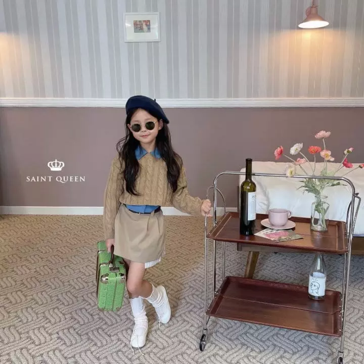 Saint Queen - Korean Children Fashion - #littlefashionista - Twist Knit Tee - 9