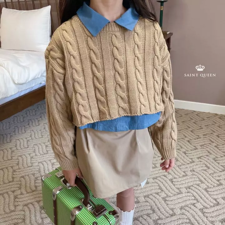 Saint Queen - Korean Children Fashion - #magicofchildhood - Twist Knit Tee - 10