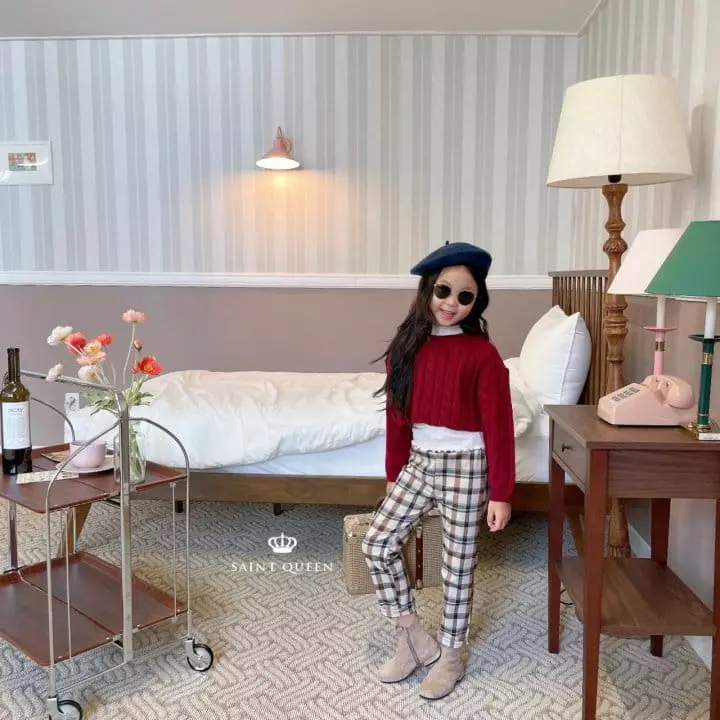 Saint Queen - Korean Children Fashion - #minifashionista - Check Skinny Pamts - 10