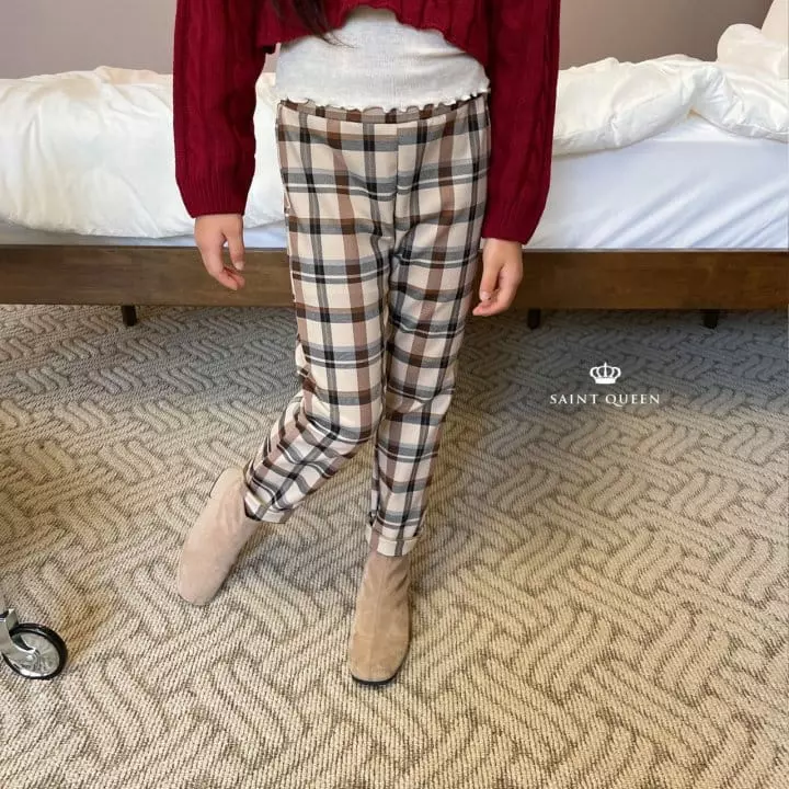 Saint Queen - Korean Children Fashion - #prettylittlegirls - Check Skinny Pamts - 11