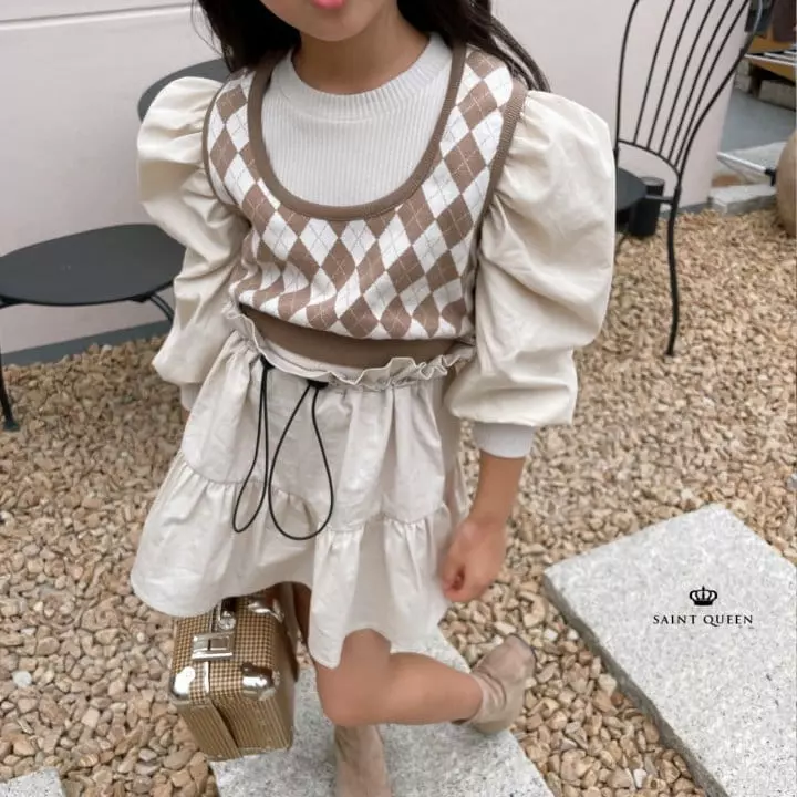 Saint Queen - Korean Children Fashion - #stylishchildhood - Argyle Vest - 10