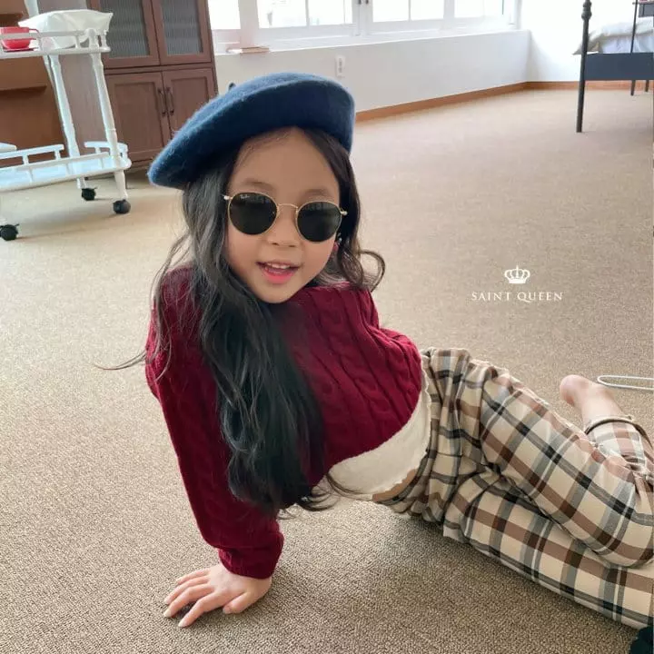 Saint Queen - Korean Children Fashion - #todddlerfashion - Check Skinny Pamts - 12