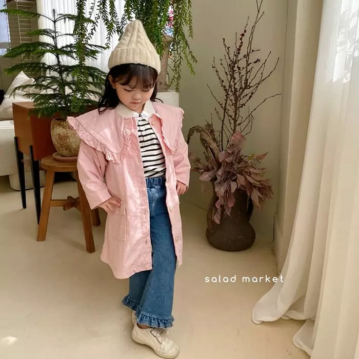 Salad Market - Korean Children Fashion - #childofig - Frill Denim Bootscut Pants - 7