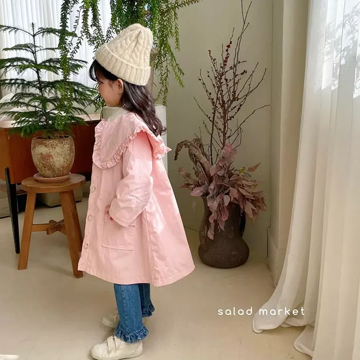 Salad Market - Korean Children Fashion - #childrensboutique - Frill Denim Bootscut Pants - 8
