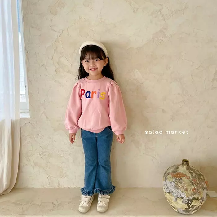Salad Market - Korean Children Fashion - #toddlerclothing - Frill Denim Bootscut Pants - 5