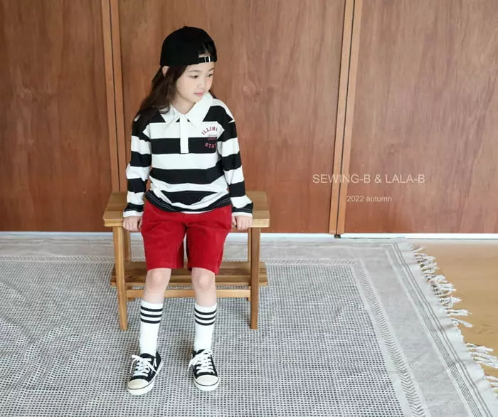 Sewing B - Korean Children Fashion - #childrensboutique - Stripes Collar Tee - 7