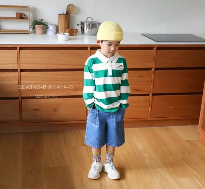 Sewing B - Korean Children Fashion - #fashionkids - Stripes Collar Tee - 10