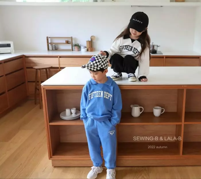 Sewing B - Korean Children Fashion - #kidsshorts - Collar Top Bottom Set