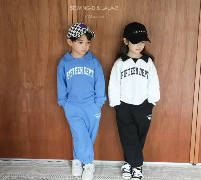 Sewing B - Korean Children Fashion - #kidzfashiontrend - Collar Top Bottom Set - 3
