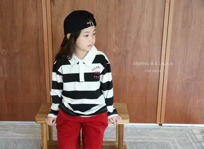 Sewing B - Korean Children Fashion - #minifashionista - Stripes Collar Tee - 4