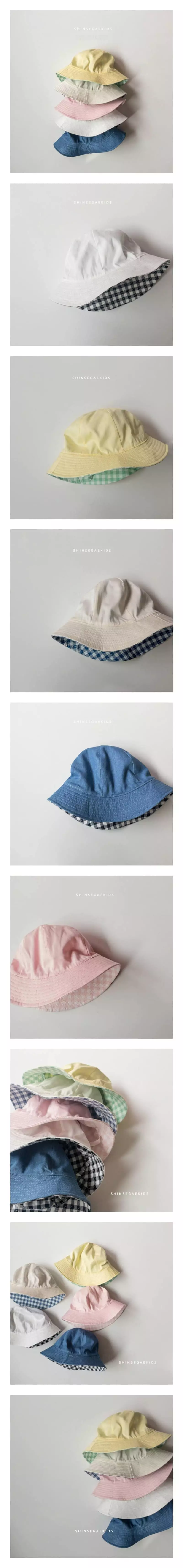 Shinseage Kids - Korean Children Fashion - #designkidswear - Reversible Check String Bucket Hat