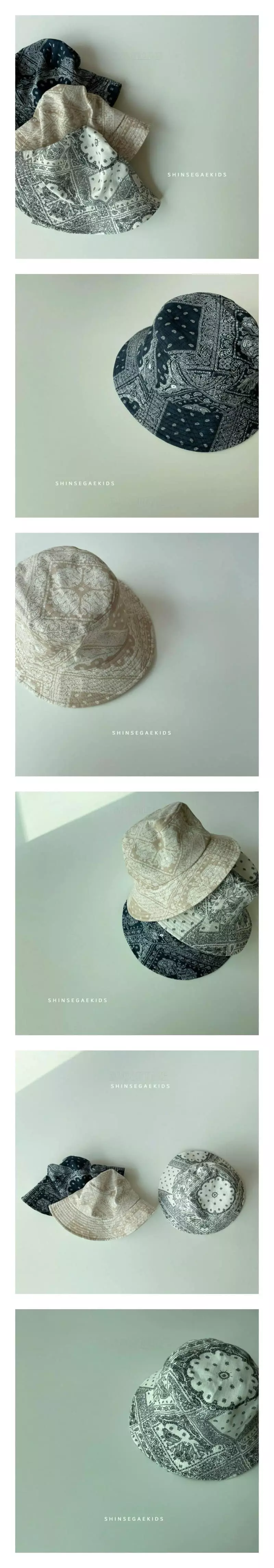 Shinseage Kids - Korean Children Fashion - #kidsstore - Paisely String Bucket Hat