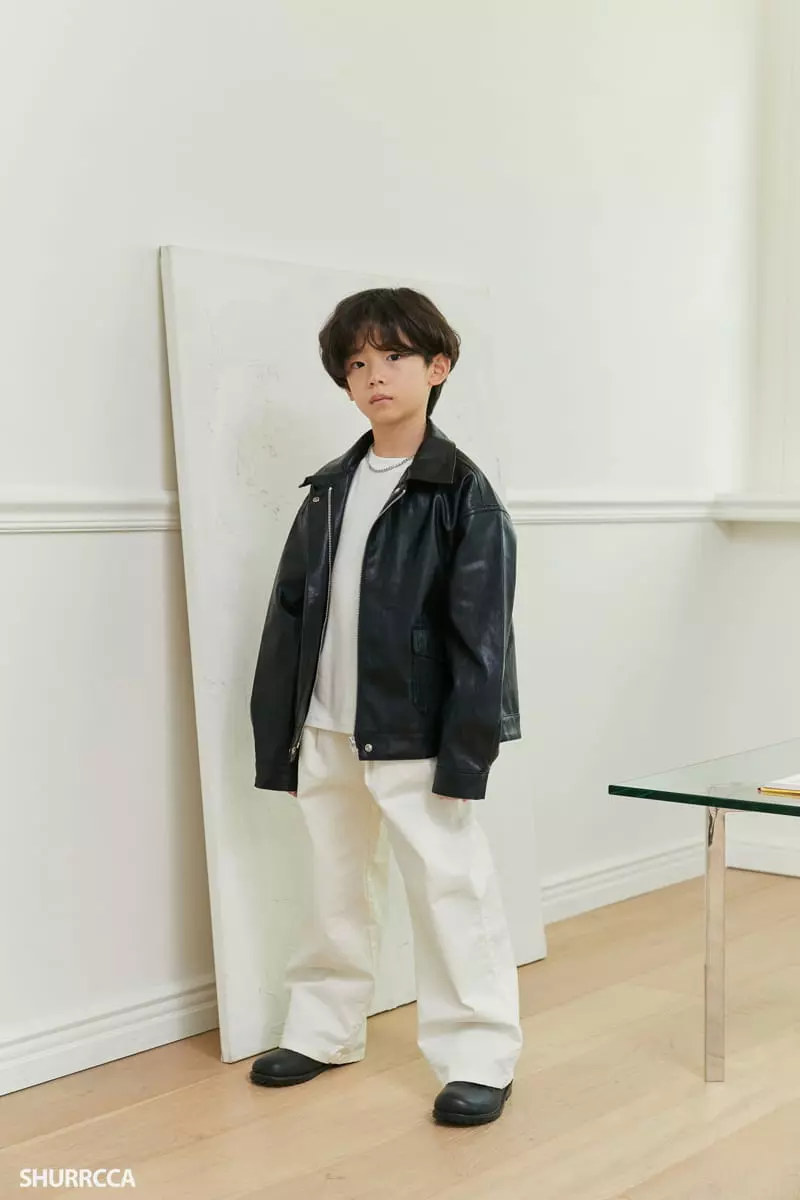 Shurrcca - Korean Children Fashion - #discoveringself - Pocket Leather Jacket - 3