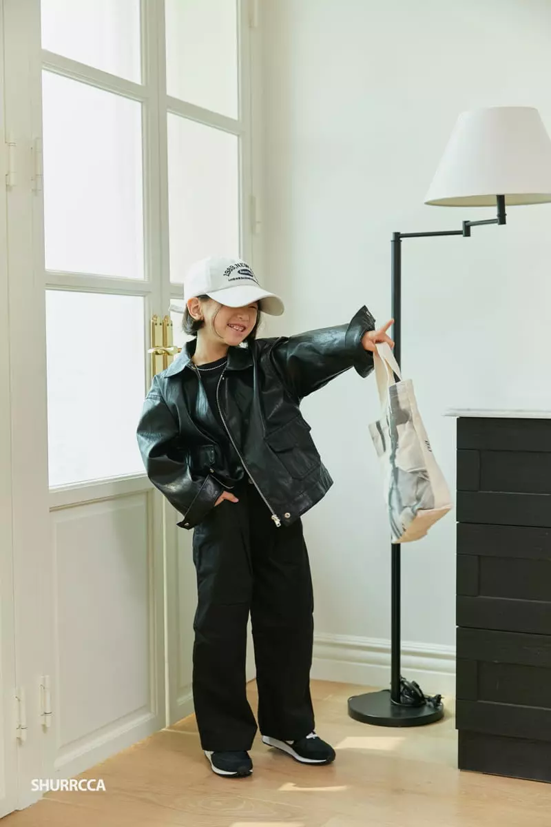 Shurrcca - Korean Children Fashion - #kidsstore - Pocket Leather Jacket - 6