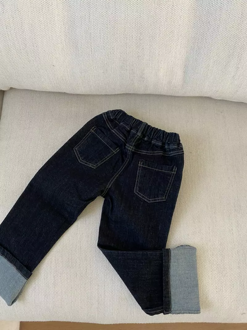 Shurrcca - Korean Children Fashion - #todddlerfashion - Span Roll Up Jeans - 2