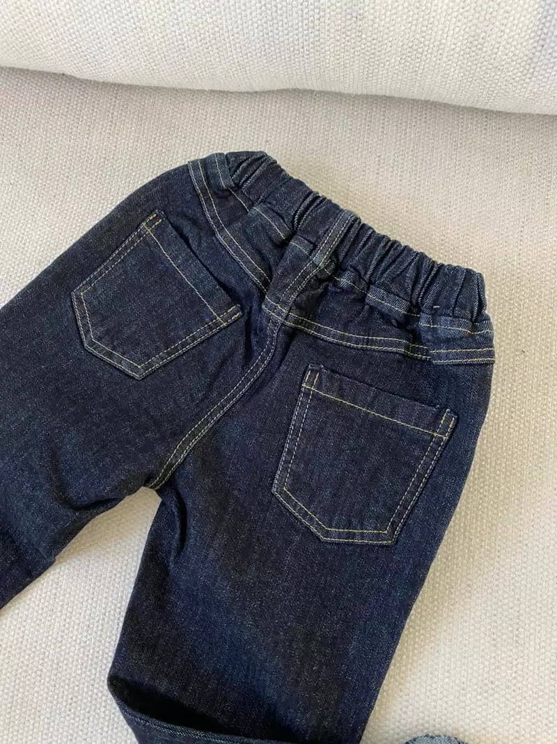 Shurrcca - Korean Children Fashion - #toddlerclothing - Span Roll Up Jeans - 3