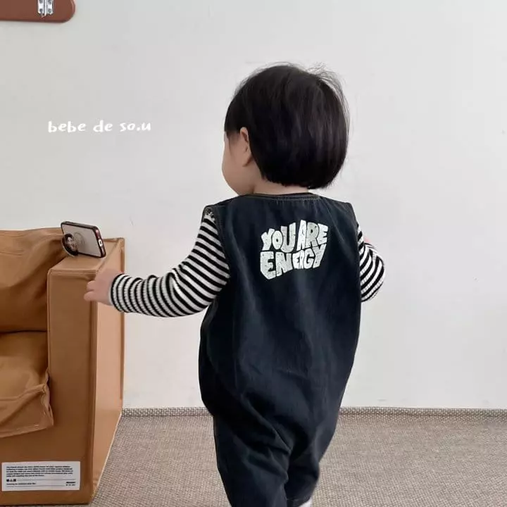So U - Korean Baby Fashion - #babyclothing - Bebe Pocket Denom Bodysuit - 3