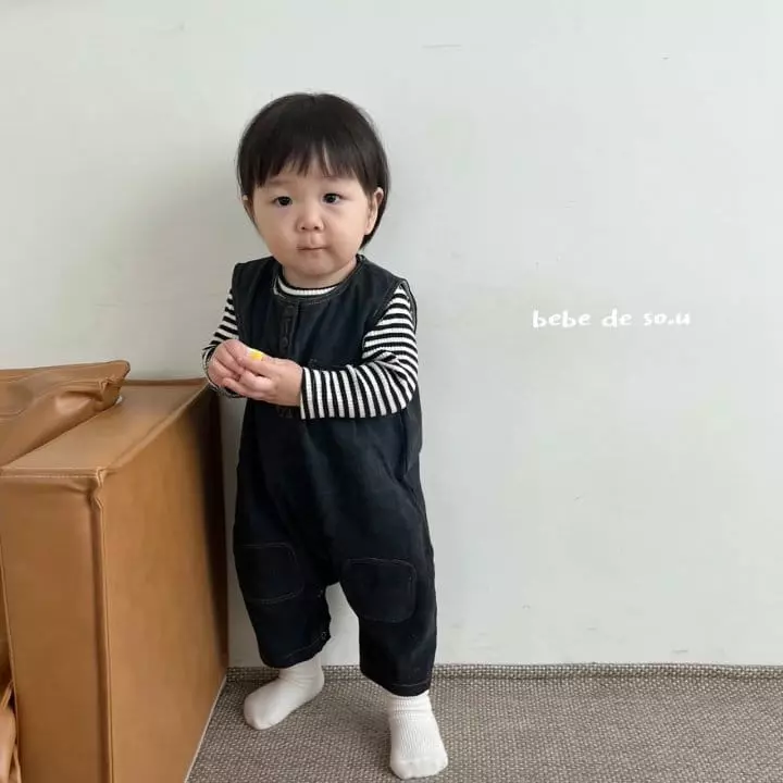 So U - Korean Baby Fashion - #babyfever - Bebe Pocket Denom Bodysuit - 5
