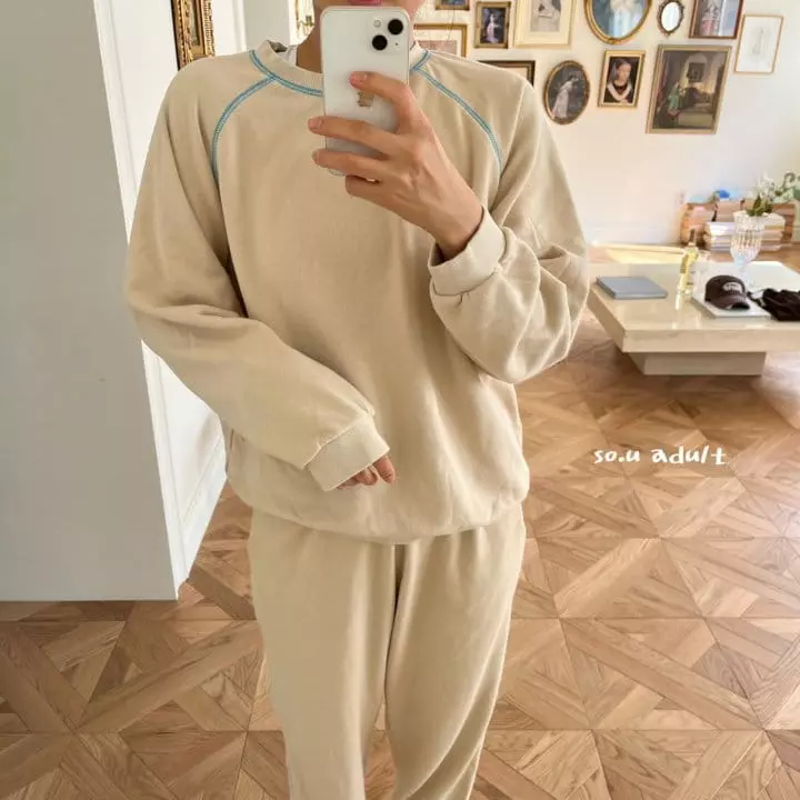 So U - Korean Children Fashion - #childofig - Mom Raglan Chu Top Bottom Set - 5
