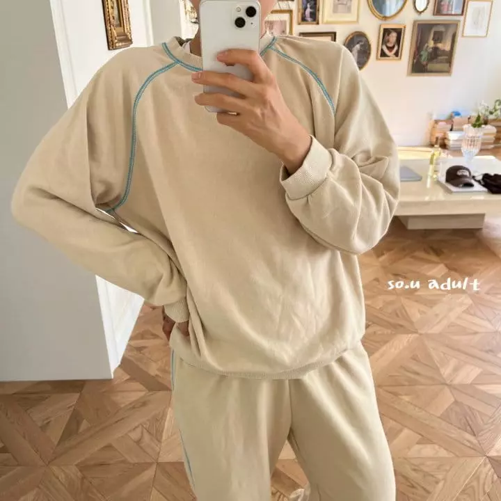 So U - Korean Children Fashion - #designkidswear - Mom Raglan Chu Top Bottom Set - 7
