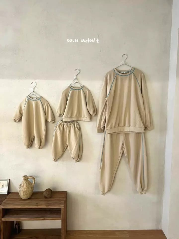 So U - Korean Children Fashion - #discoveringself - Mom Raglan Chu Top Bottom Set - 8