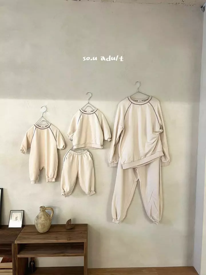 So U - Korean Children Fashion - #fashionkids - Mom Raglan Chu Top Bottom Set - 9