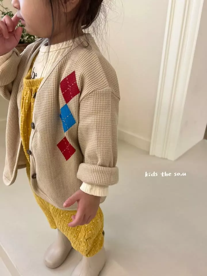 So U - Korean Children Fashion - #fashionkids - Argyle Waffle Cardigan - 8