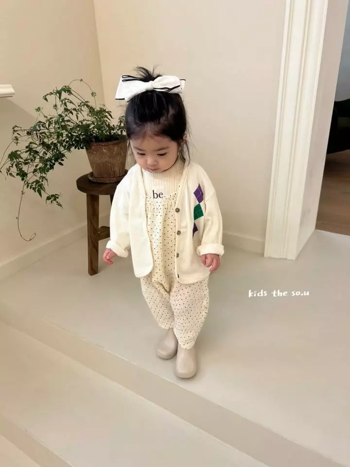 So U - Korean Children Fashion - #kidsstore - Argyle Waffle Cardigan - 10