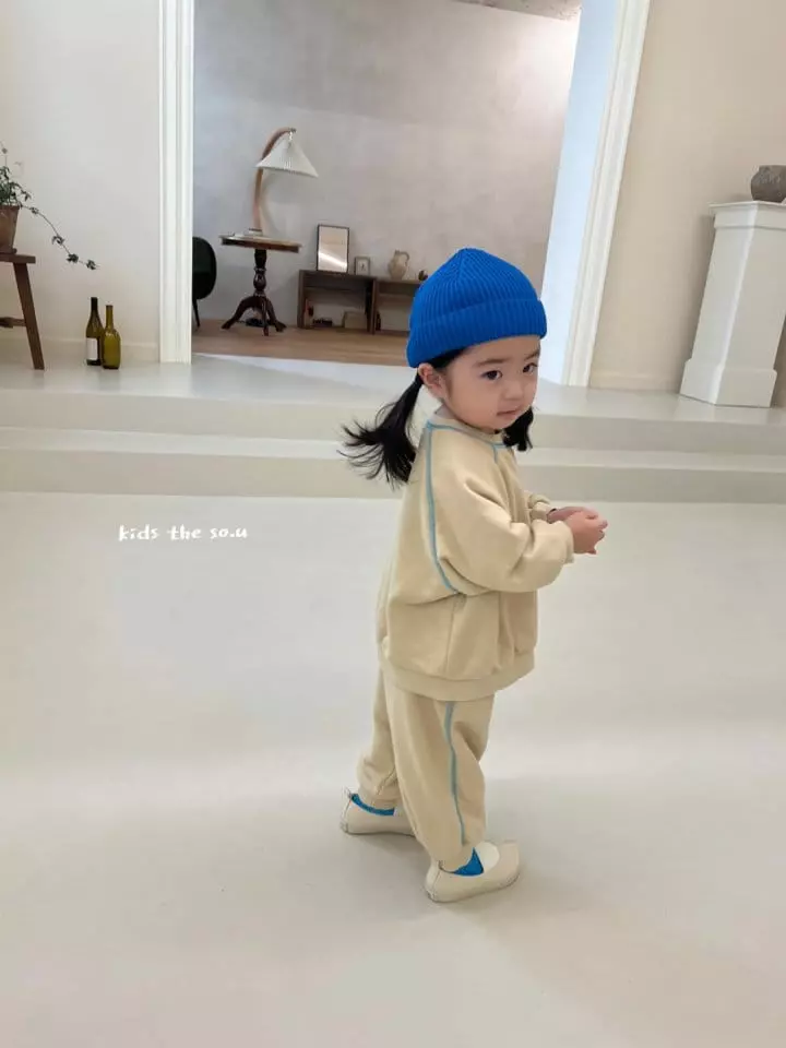 So U - Korean Children Fashion - #prettylittlegirls - Raglan Chu Top Bottom Set - 2