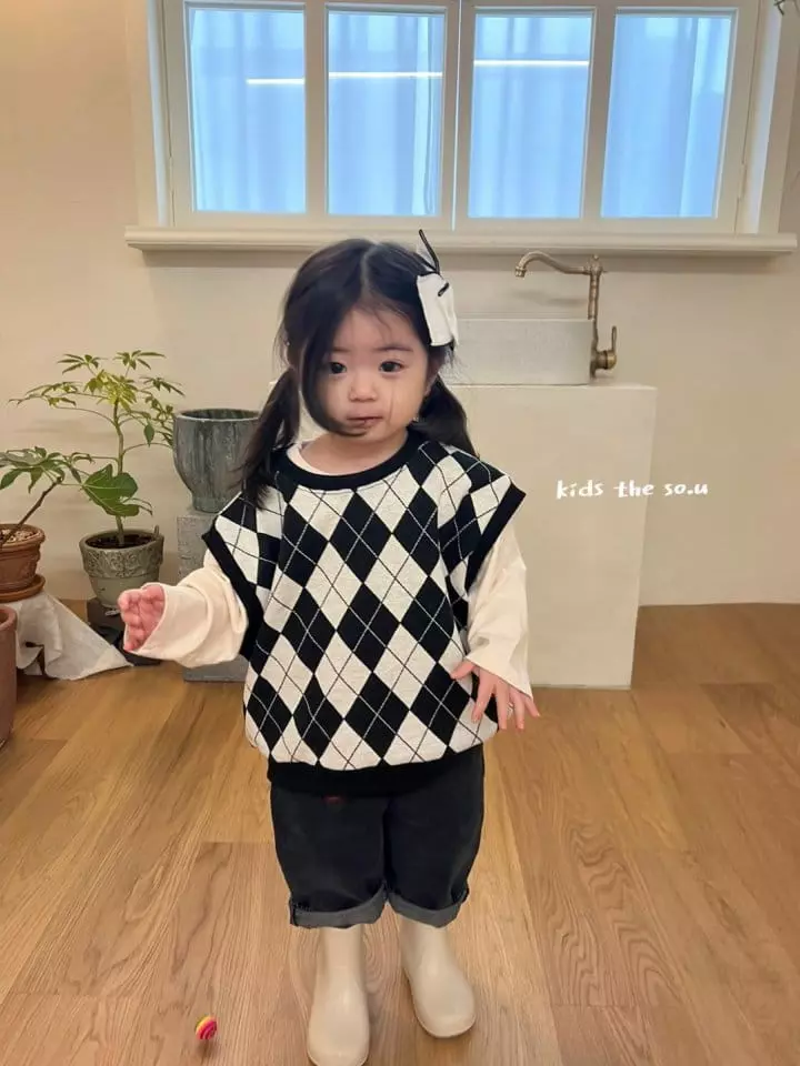 So U - Korean Children Fashion - #prettylittlegirls - Agyle Vest - 12
