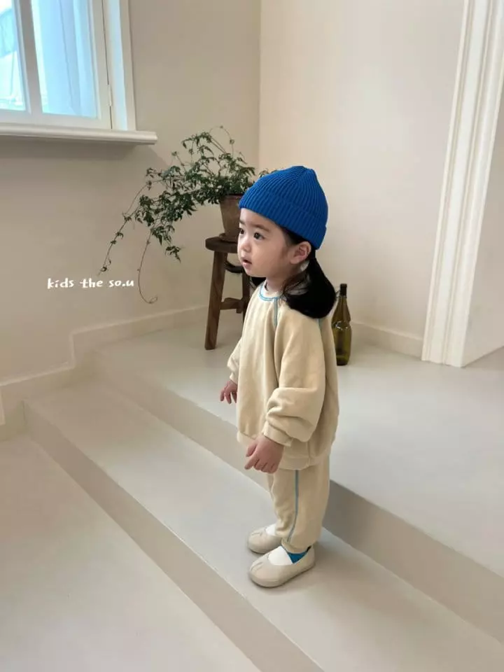So U - Korean Children Fashion - #todddlerfashion - Raglan Chu Top Bottom Set - 4