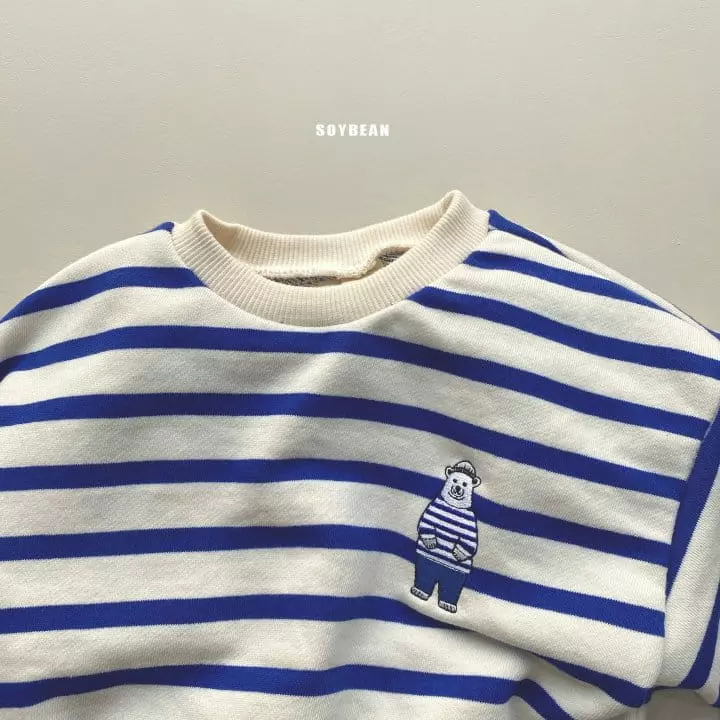Soybean - Korean Children Fashion - #childofig - Bear Stripes Top Bottom Set - 7
